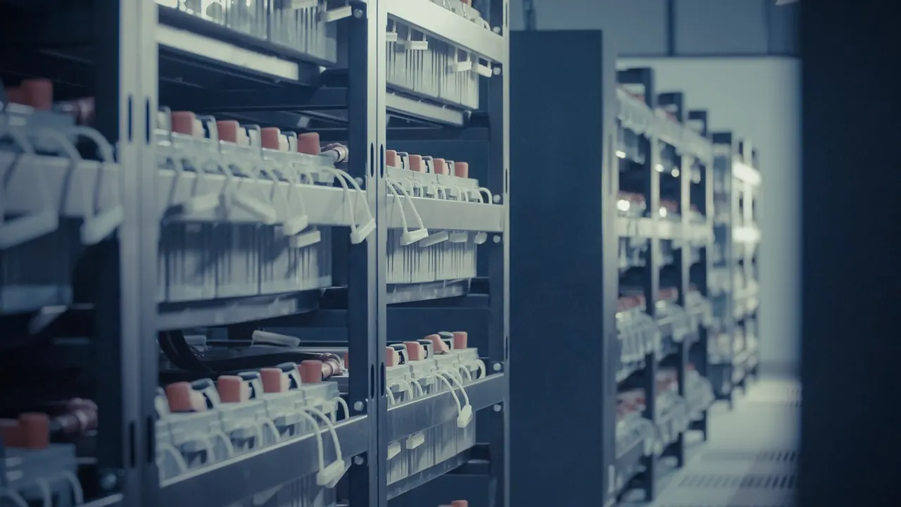 Rows of web hosting equipment inside a data centre
